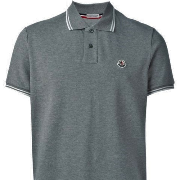 mens grey moncler polo